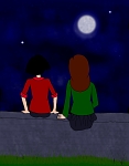 Daria and Jane in the moonlight