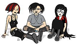 Three goth chicks