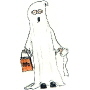 Daria in a ghost costume