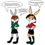 Daria and Jane as Warner Brothers style bunnies.